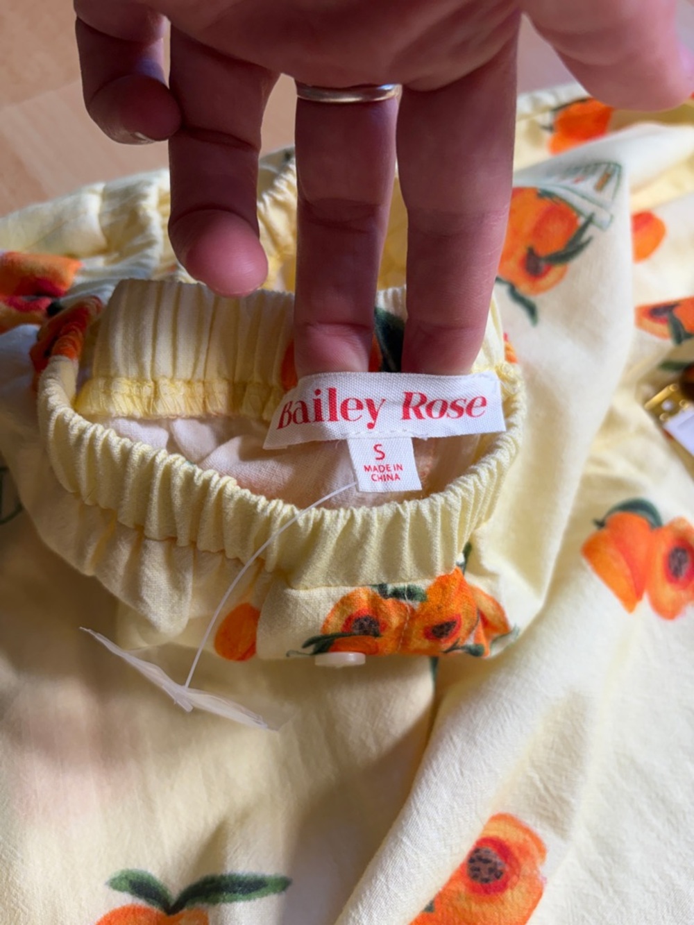 Bailey Rose Butter Yellow Peach-Print Wide-Leg Lounge Pull on Pants NWOT - Picture 8 of 13
